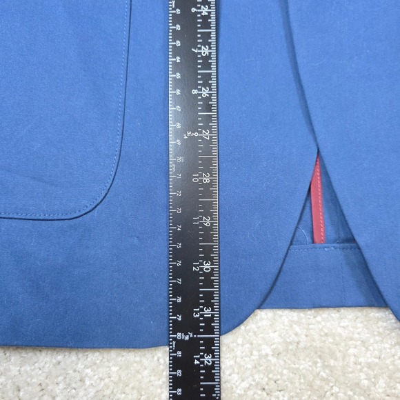Ben Sherman Mens 40L Blue Fluke Blazer Cotton Spandex Suit Jacket Two Button NWT - Picture 9 of 15